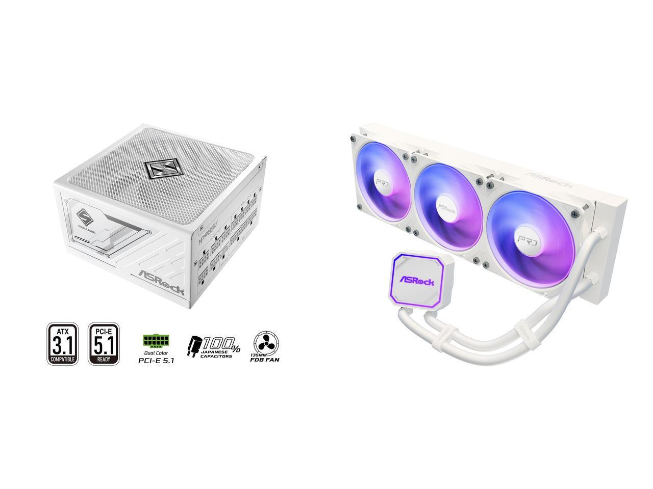 1000W White Modular Power Supply - Fuente de alimentación totalmente modular ASRock
